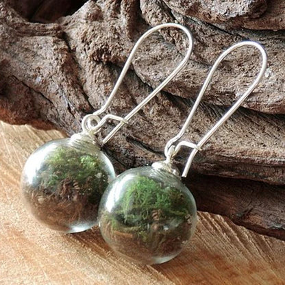 16MM Glass Globe Dandelion Seed Earrings Eco Earring Botanical Jewelry Nature Real Dried Flowers Dangle Earrings For Women