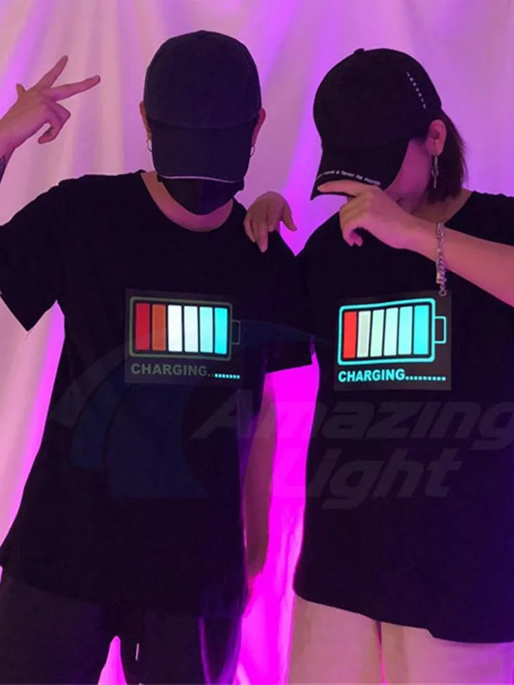 LED T-shirt. Reacts to sound and music. Be different, the future of T-shirt