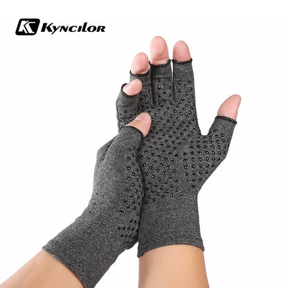 Arhtitis Gloves Men Women Therapy Compression Gloves Hand Arthritis Joint Pain Relief Health Care Half-finger Silicone Gloves