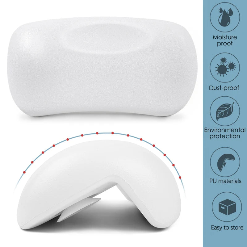 SPA Bath Pillow Non-slip  Bathtub Headrest Soft Waterproof Bath Pillows with Suction Cups Easy To Clean Bathroom Accessories