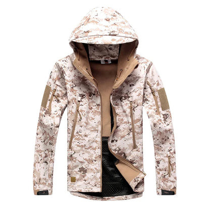 Lurker Shark Soft Shell Military Tactical Jacket Men Waterproof Warm Windbreaker Coat Camouflage Hooded Jacket US Army Clothing