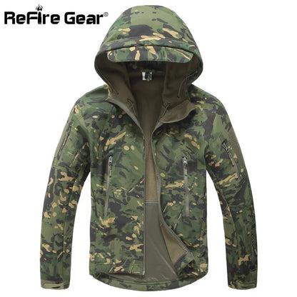 Lurker Shark Soft Shell Military Tactical Jacket Men Waterproof Warm Windbreaker Coat Camouflage Hooded Jacket US Army Clothing