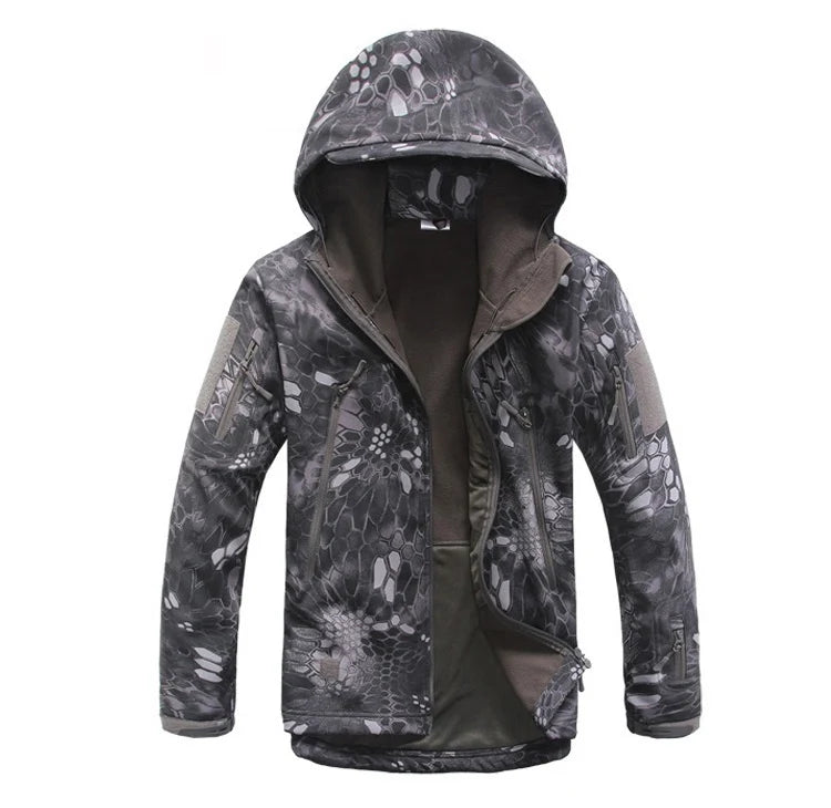 Lurker Shark Soft Shell Military Tactical Jacket Men Waterproof Warm Windbreaker Coat Camouflage Hooded Jacket US Army Clothing