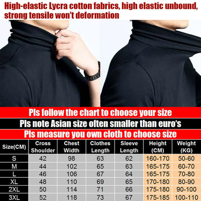 Men's long-sleeve T-shirt Sexy turtleneck high-elastic Lycra