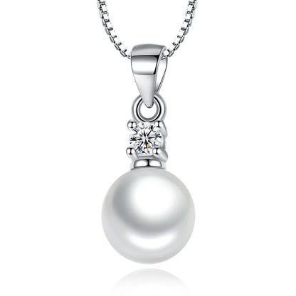 Silver Color  Necklace Drilling Of Zircon Pearls No Chain Necklaces & Pendants For Women Fine Jewelry   VNS8021