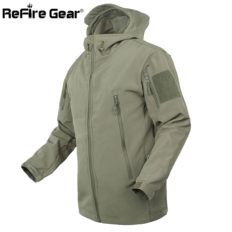 Lurker Shark Soft Shell Military Tactical Jacket Men Waterproof Warm Windbreaker Coat Camouflage Hooded Jacket US Army Clothing