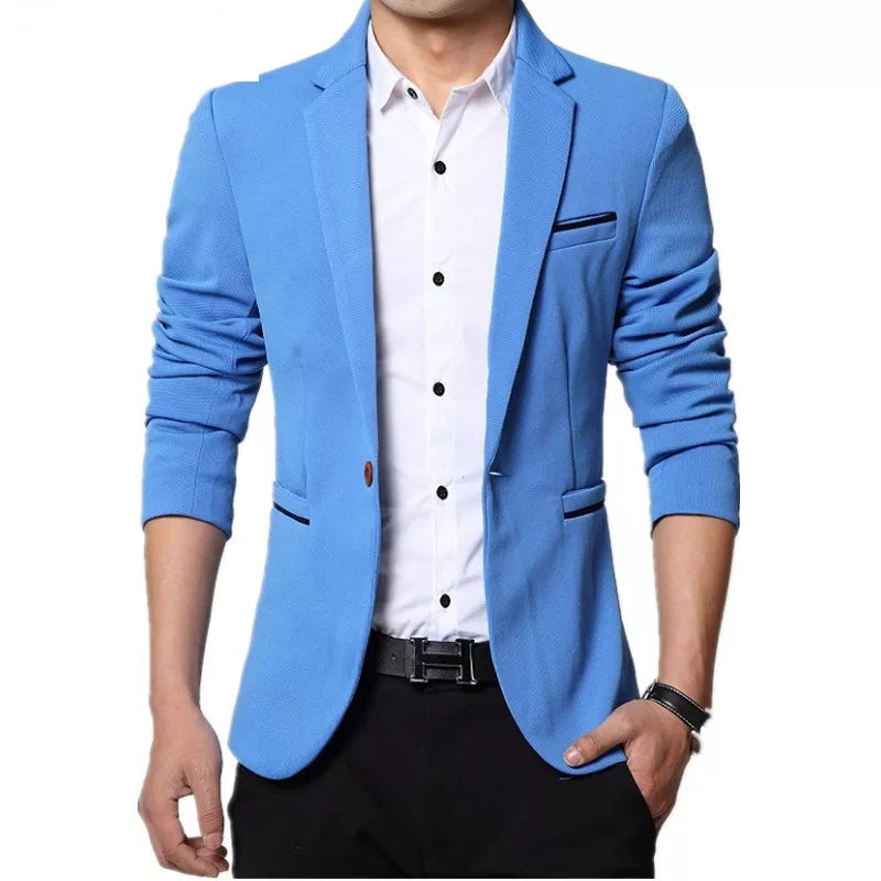 New Arrival high quality Men Suit Single Button Leisure Blazers Jacket Men men's  Korean Fashion Slim Fit Casual Blazer suits