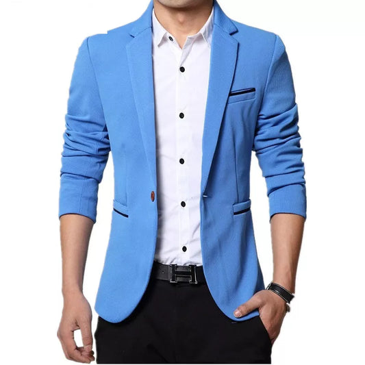 New Arrival high quality Men Suit Single Button Leisure Blazers Jacket Men men's  Korean Fashion Slim Fit Casual Blazer suits