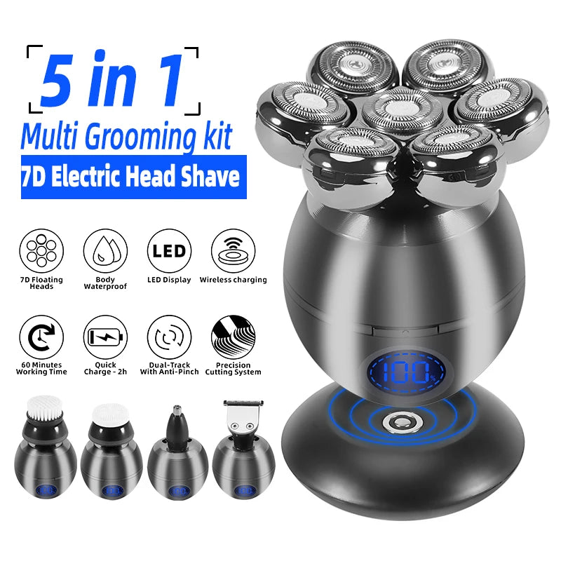 Rechargeable 5in1 Multi Grooming Kit Beard Hair Electric Shaver For Men Body Trimmer Facial Electric Razor Balde Shaving Machine