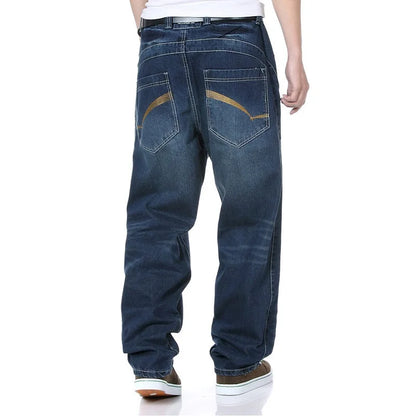 Men's Streetwear Baggy Jean Loose Big Size Y2K Street Fashion Wide Leg Pant Straight Male Harem Denim Trouser Oversize Hip Hop