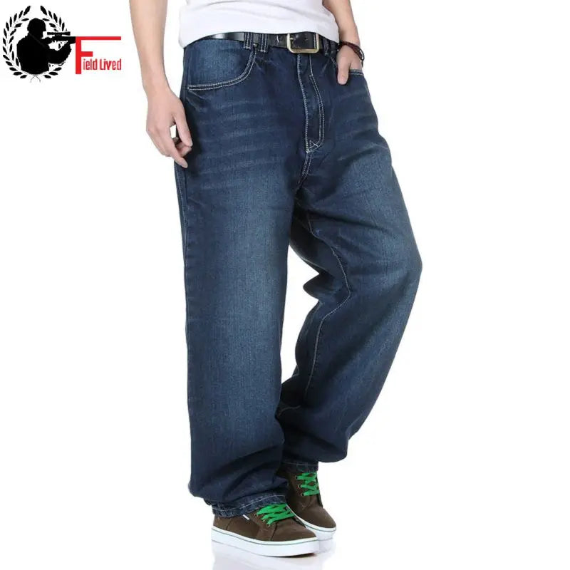 Men's Streetwear Baggy Jean Loose Big Size Y2K Street Fashion Wide Leg Pant Straight Male Harem Denim Trouser Oversize Hip Hop